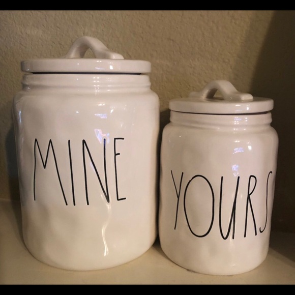 Rae Dunn OG Mine and Yours Canister Set - Picture 1 of 4